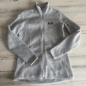 Women's L.L.Bean Sweater Fleece Full-Zip Jacket 512751 Lt Gray Pewter Small Tall
